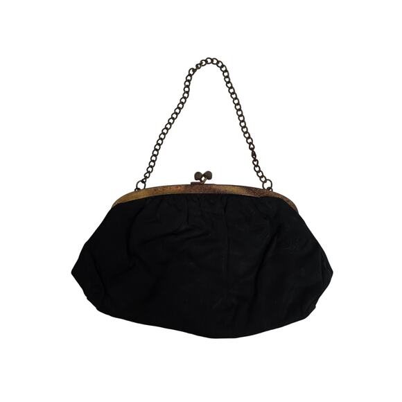 Vintage Black and Gold Clutch Purse - Picture 2 of 5